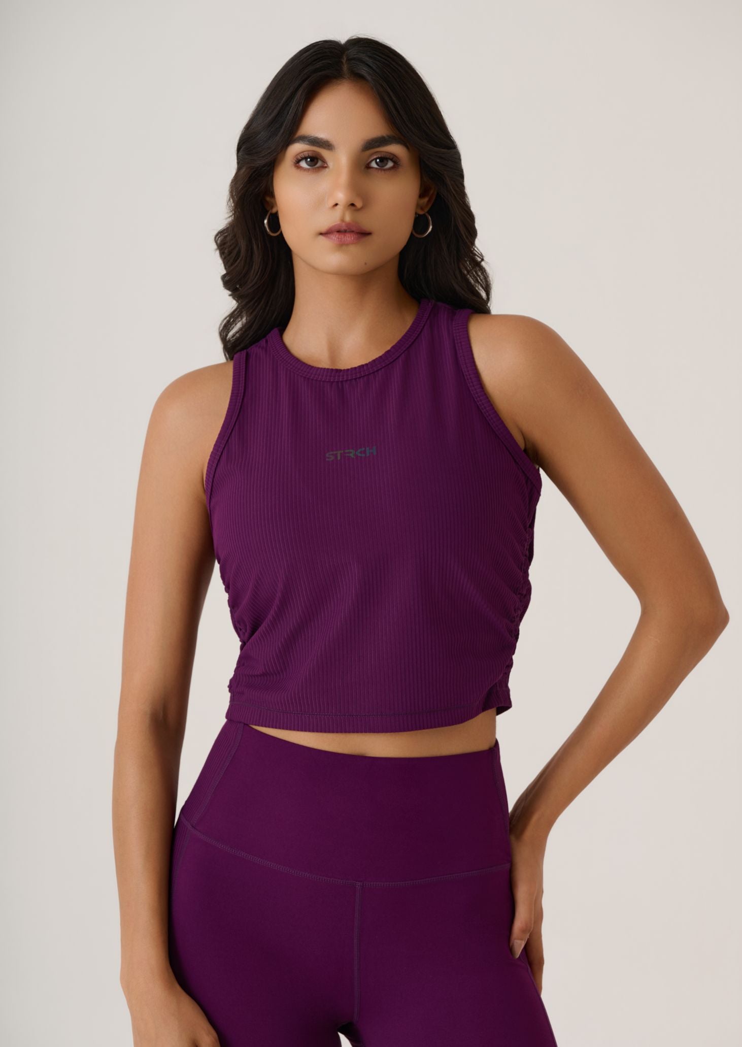 PlayCore Ribbed Tank-Midnight Purple