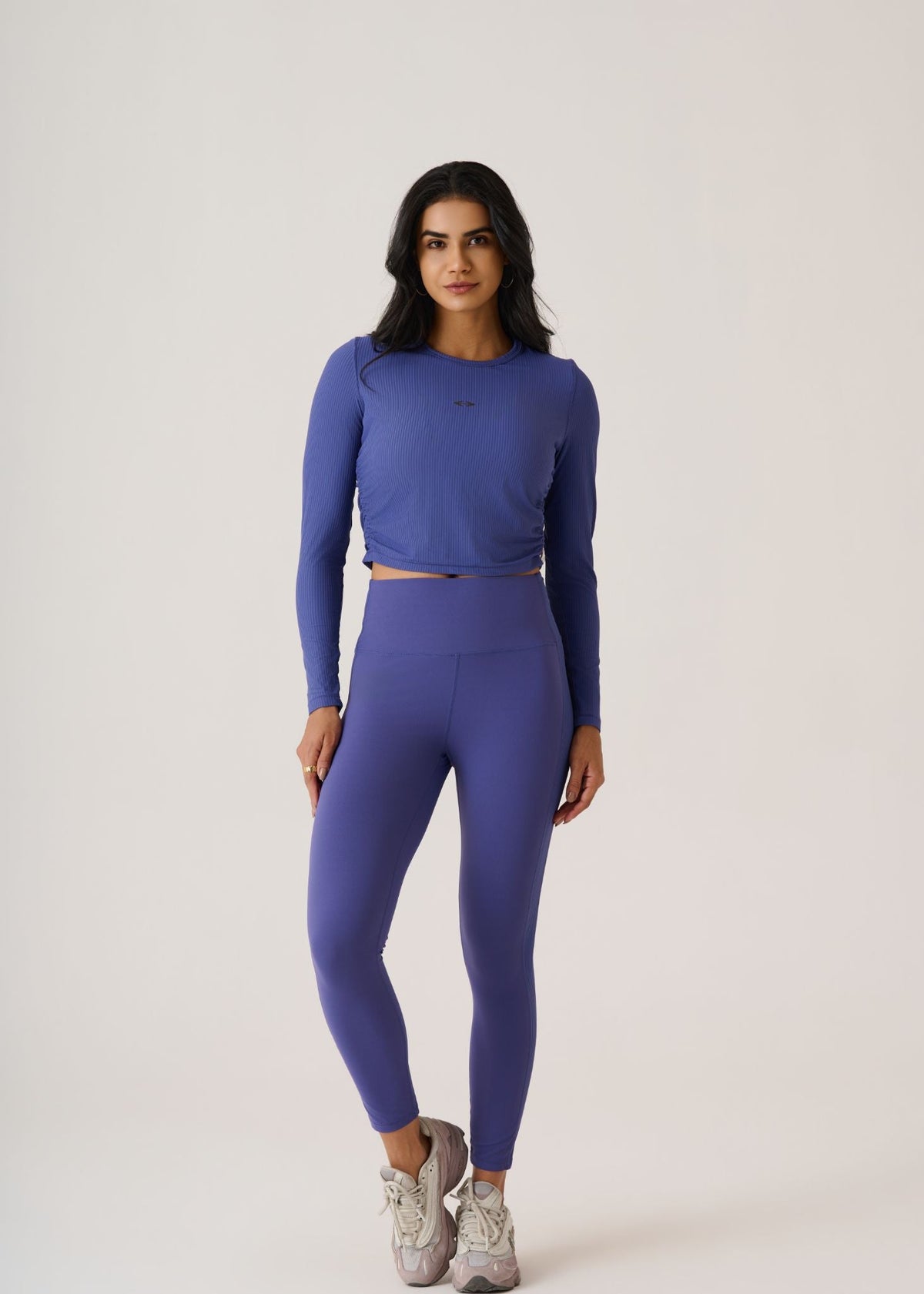 Full Sleeves Ribbed Top-Skipper Blue