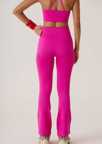 Criss Cross Flare Leggings - Slim Fit - Hotpink