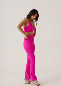 Criss Cross Flare Leggings - Slim Fit - Hotpink
