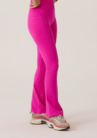 Criss Cross Flare Leggings - Slim Fit - Hotpink