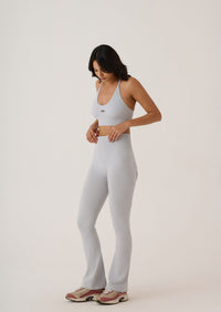 Criss Cross Flare Leggings - Slim Fit - Grey