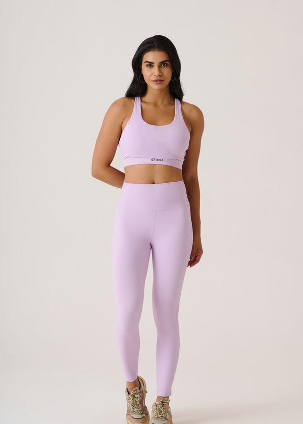 Cross Back Sports Bra-Mauve