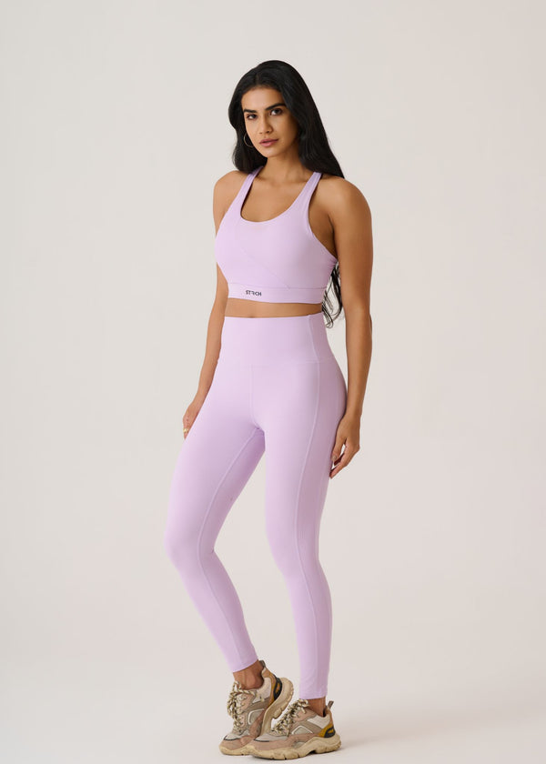Cross Back Sports Bra-Mauve
