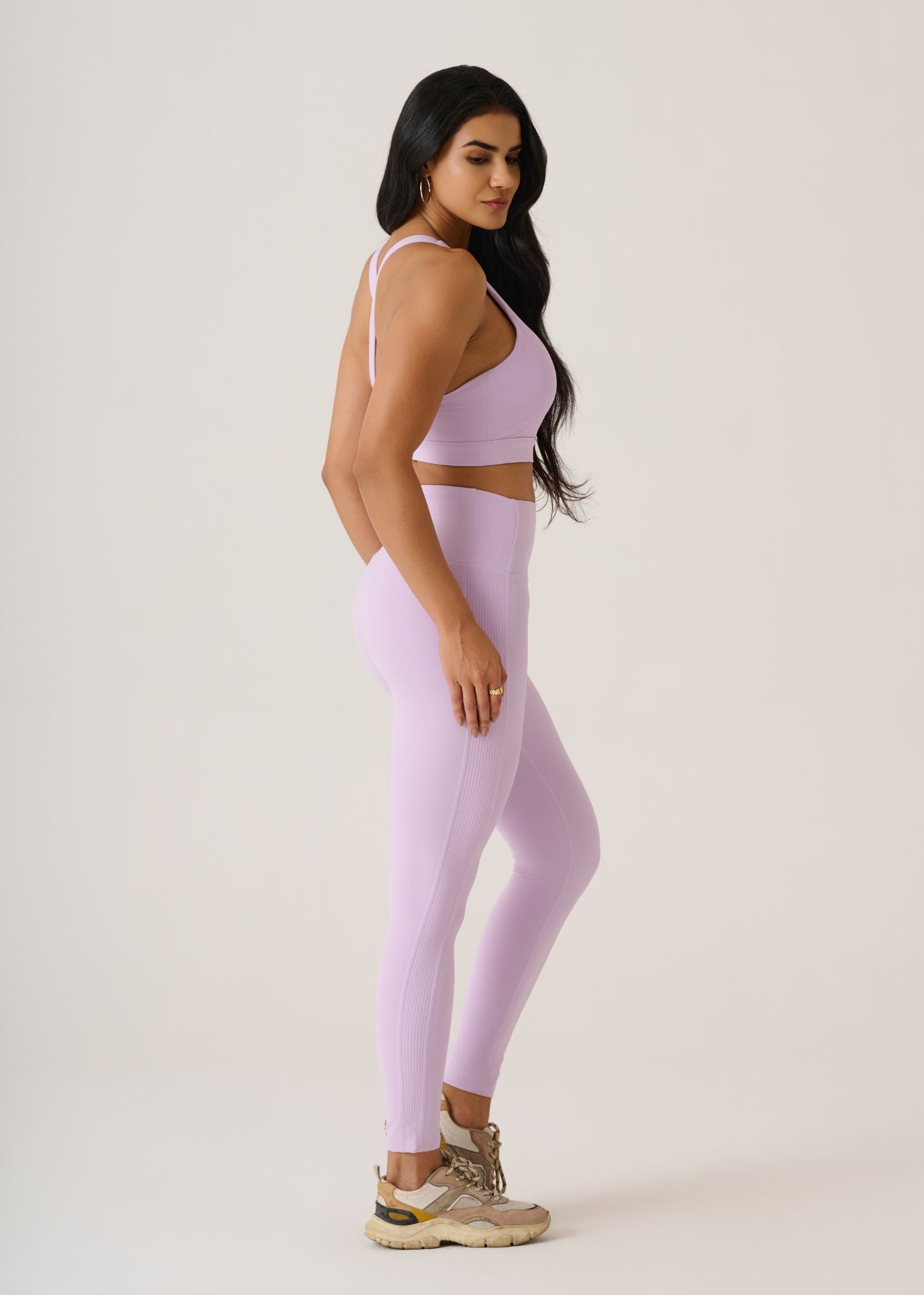 Cross Back Sports Bra-Mauve