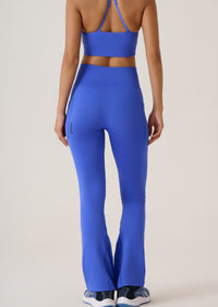 Criss Cross Flare Leggings - Slim Fit - Periwinkle