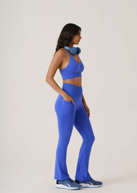 Criss Cross Flare Leggings - Slim Fit - Periwinkle