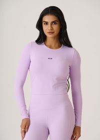 Full Sleeves Ribbed Top-Mauve