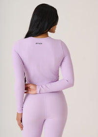 Full Sleeves Ribbed Top-Mauve