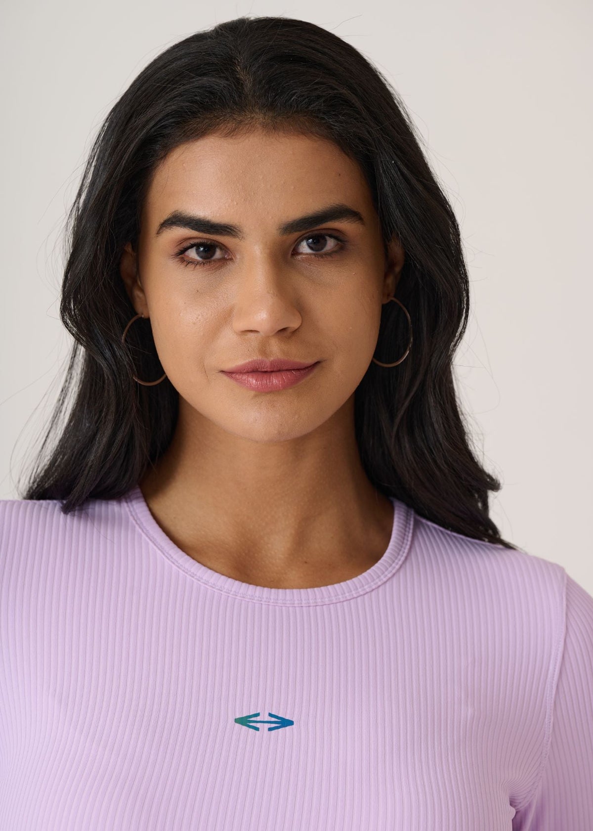 Full Sleeves Ribbed Top-Mauve