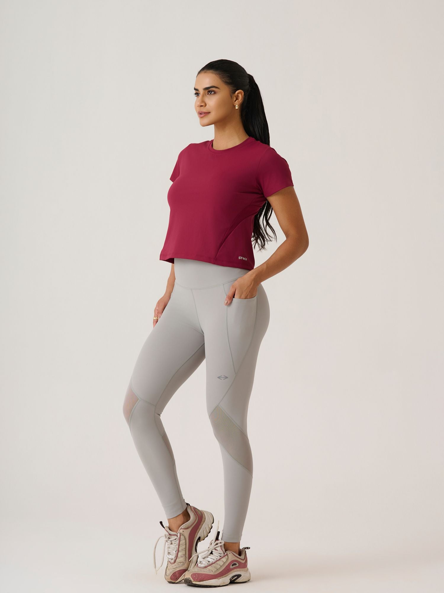 Women High Performance Mesh Tee 
- CherryPlum
