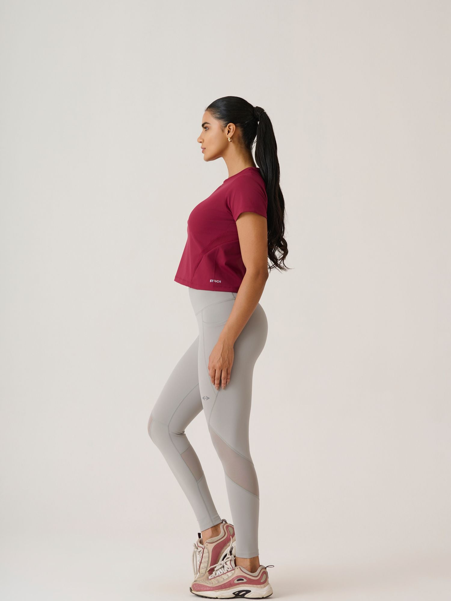 Women High Performance Mesh Tee 
- CherryPlum