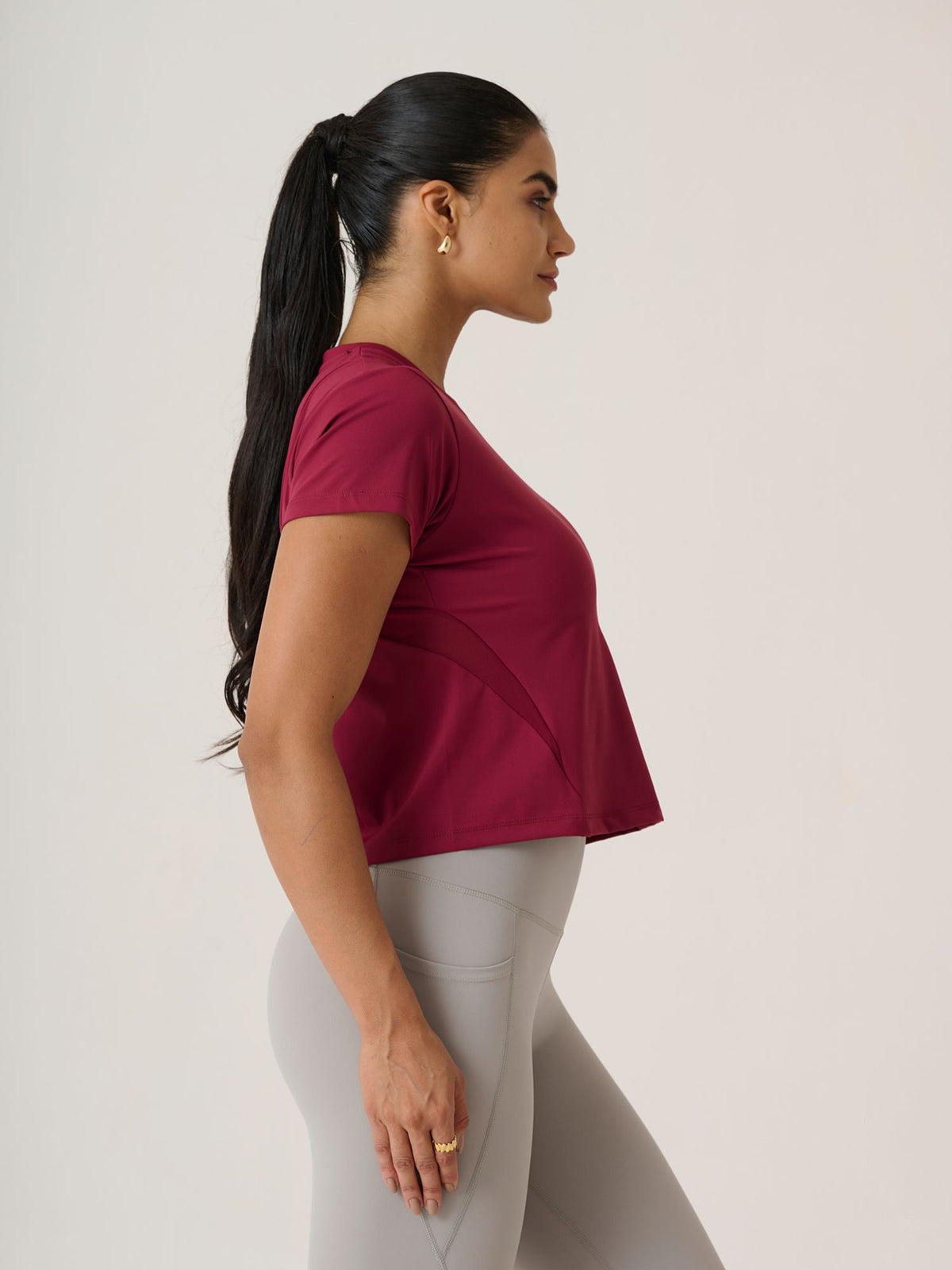Women High Performance Mesh Tee 
- CherryPlum