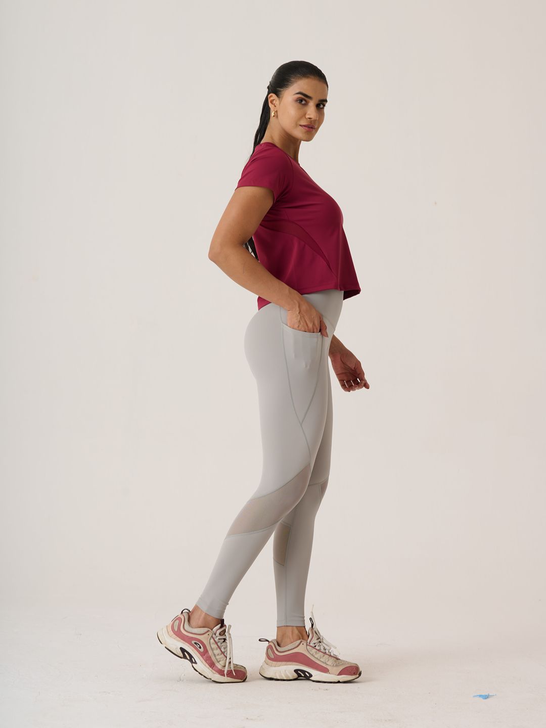 Women High Performance Mesh Tee 
- CherryPlum