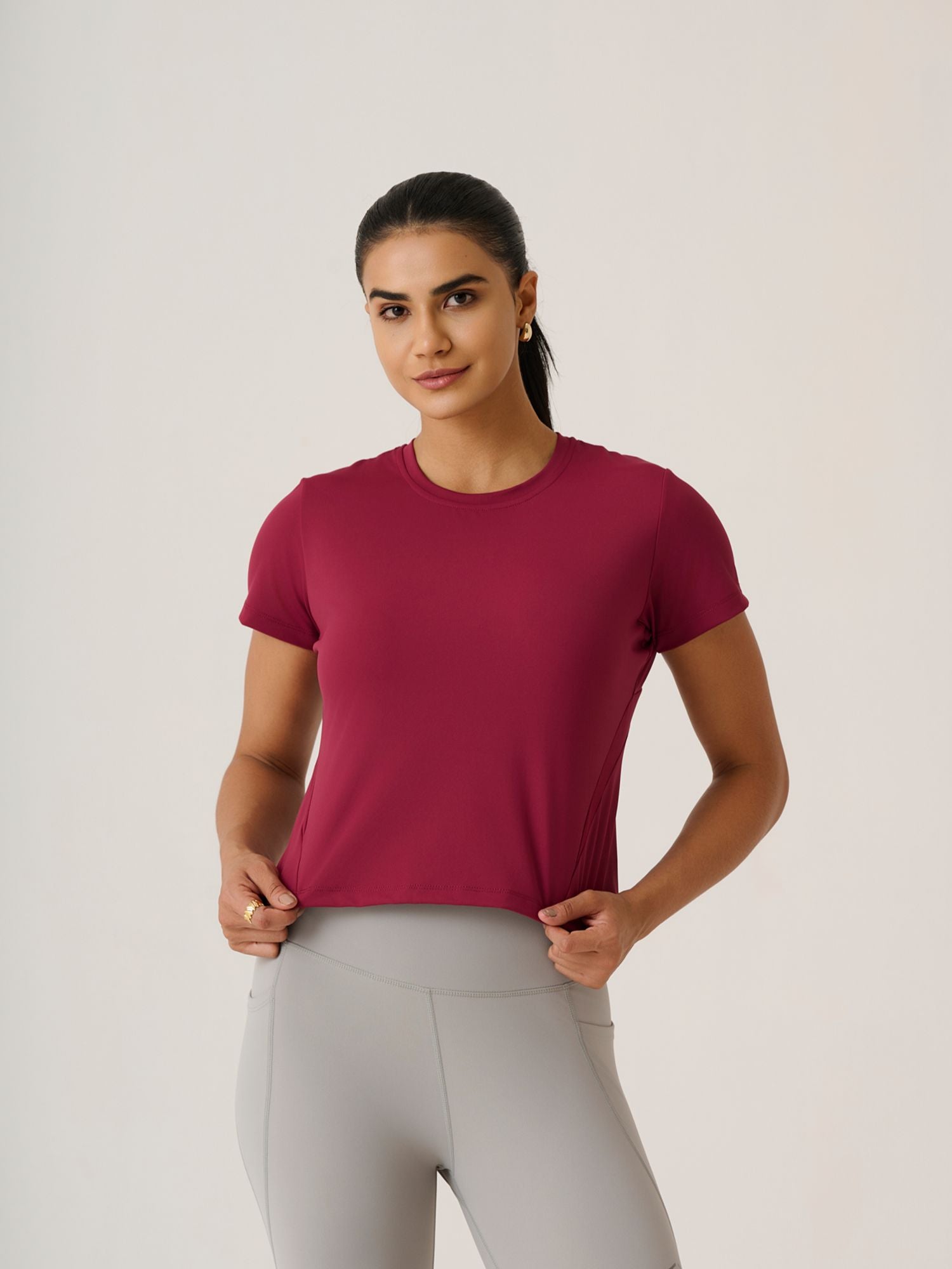Women High Performance Mesh Tee 
- CherryPlum