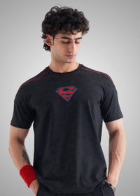 Men Superman Print Tshirt Black - 1