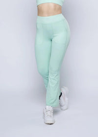 Gym Flare Pants - Mint Green