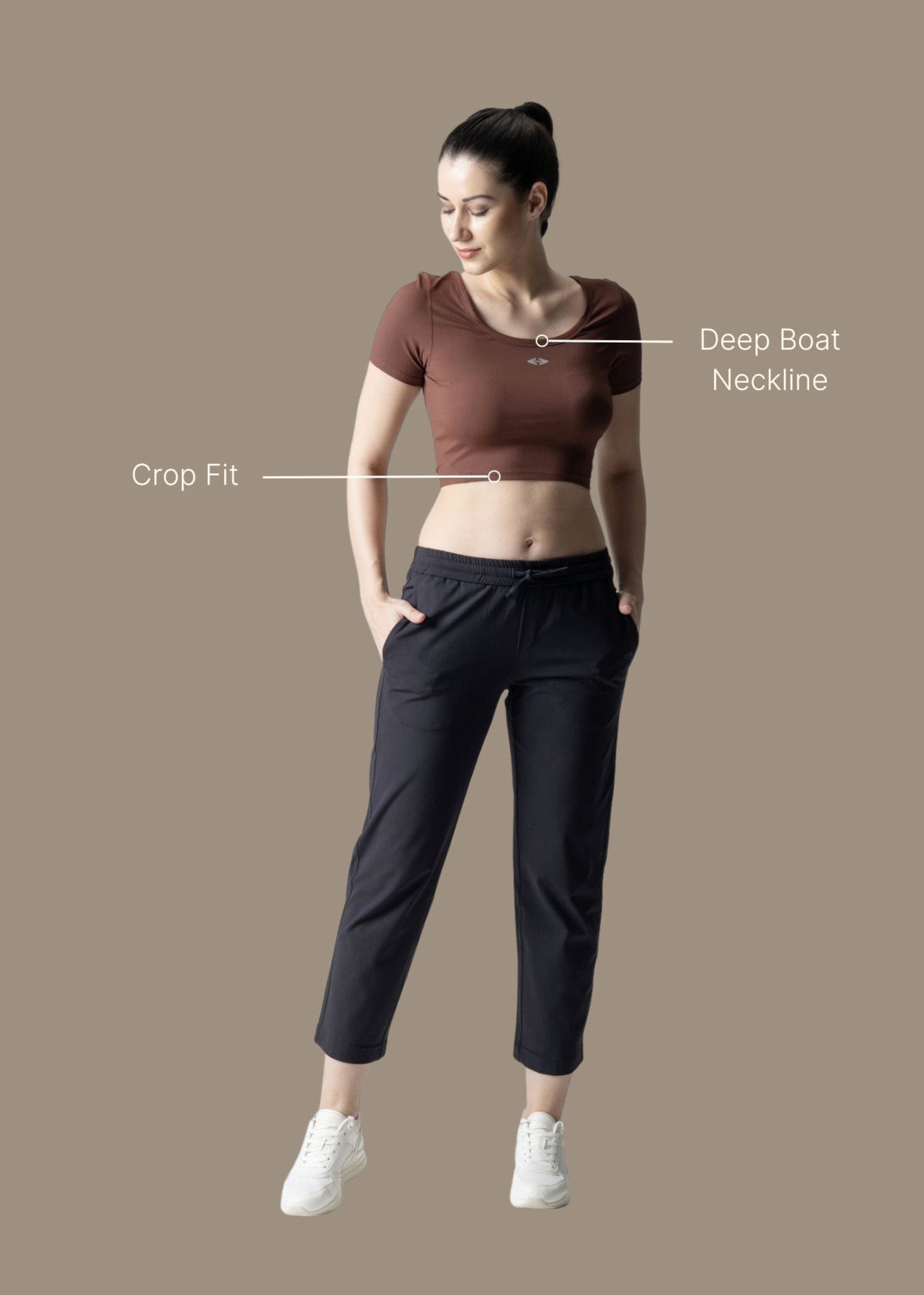Everyday basic crop top - Brown - 3
