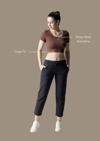 Everyday basic crop top - Brown - 3