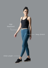 Women Slim Fit Leggings - Indigo Dye - 3