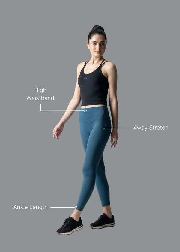 Women Slim Fit Leggings - Indigo Dye - 3
