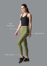 Women Slim Fit Leggings - Olive - 2