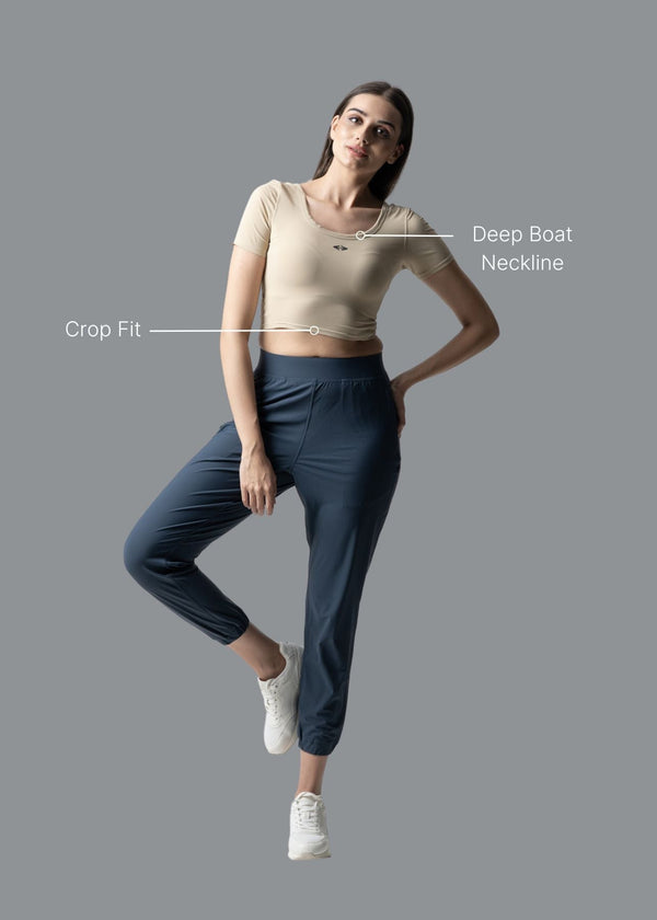 Everyday basic crop top - Beige - 2