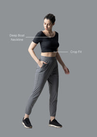 Everyday basic crop top - Black - 3