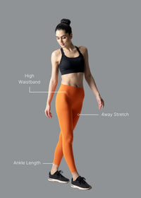 Women Slim Fit Leggings - Orange - 2