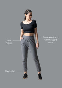 Women Workout Track Pants - Grey - 3