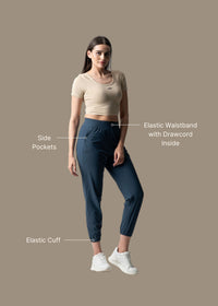 Women Workout Track Pants - Classic Blue - 3