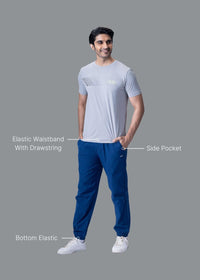 Men Athletic Active Joggers Navy Blue - 2