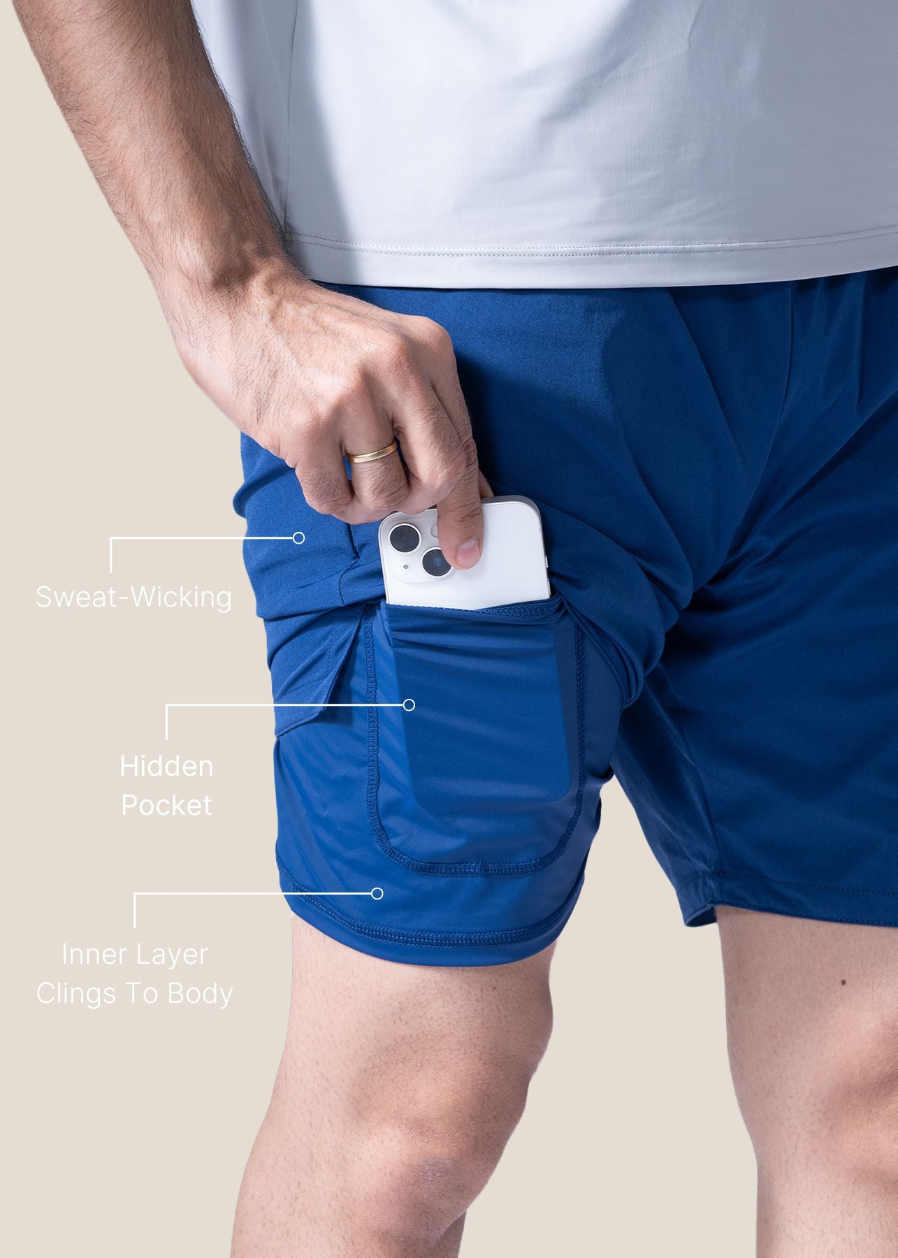 ProStrch Liner Training Shorts - Navy Blue