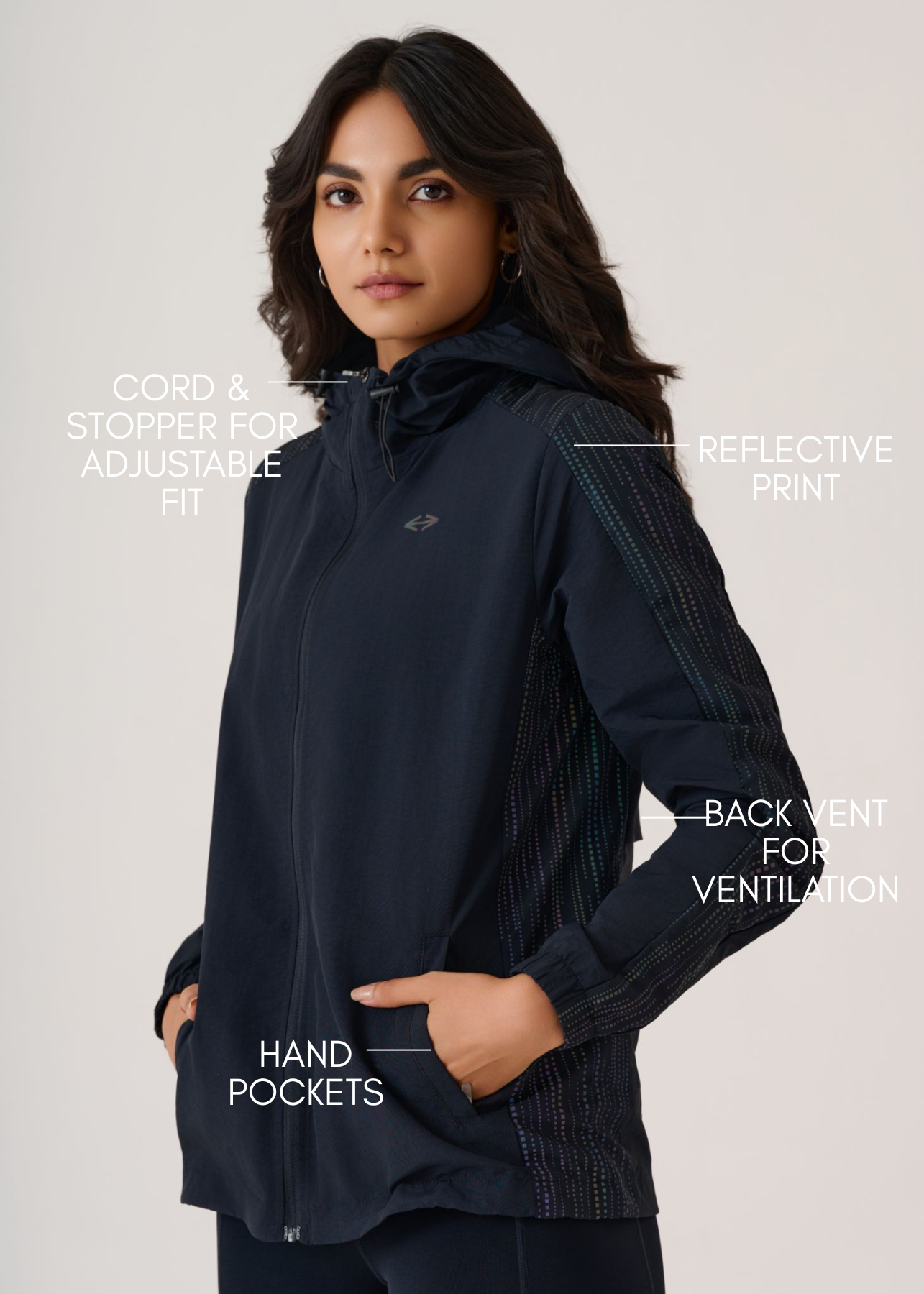 Reflective Athlete Jacket - Jet Black
