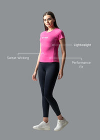 Women Running T Shirt - Hot Pink - 2