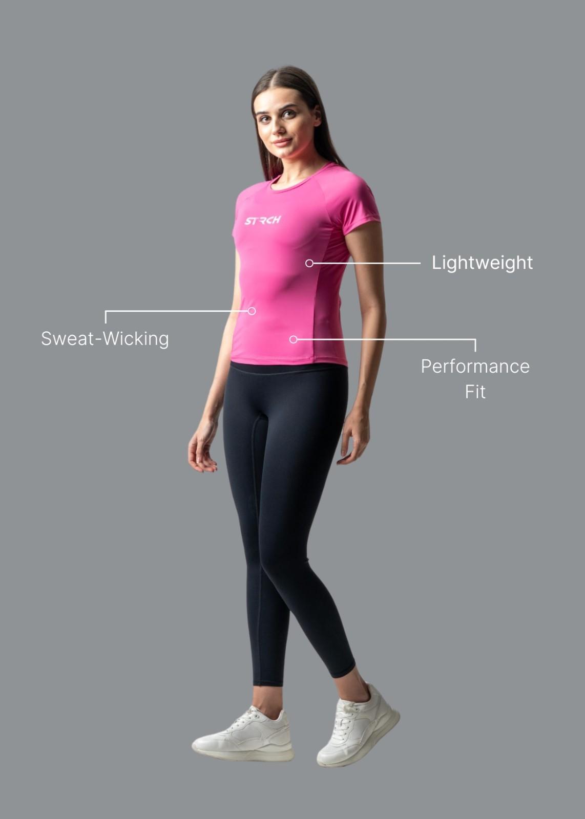 Women Running T Shirt - Hot Pink - 2