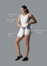 SrtchFlex Tennis Dress - White - 3