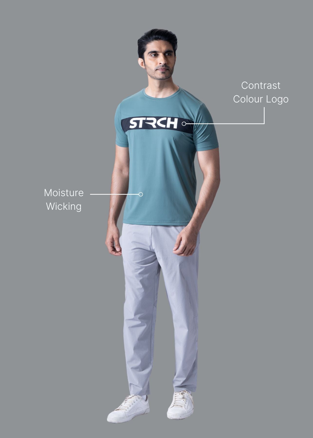 Men Athletic Tee Silver Pine