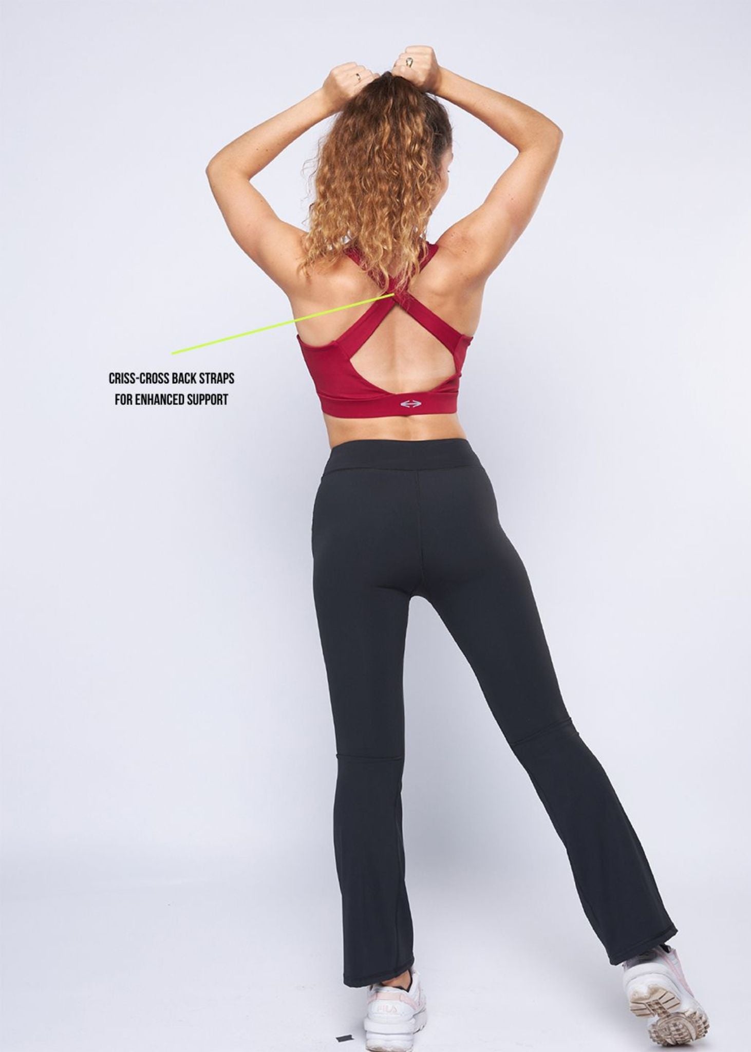 Cross Back Active Bra - Maroon