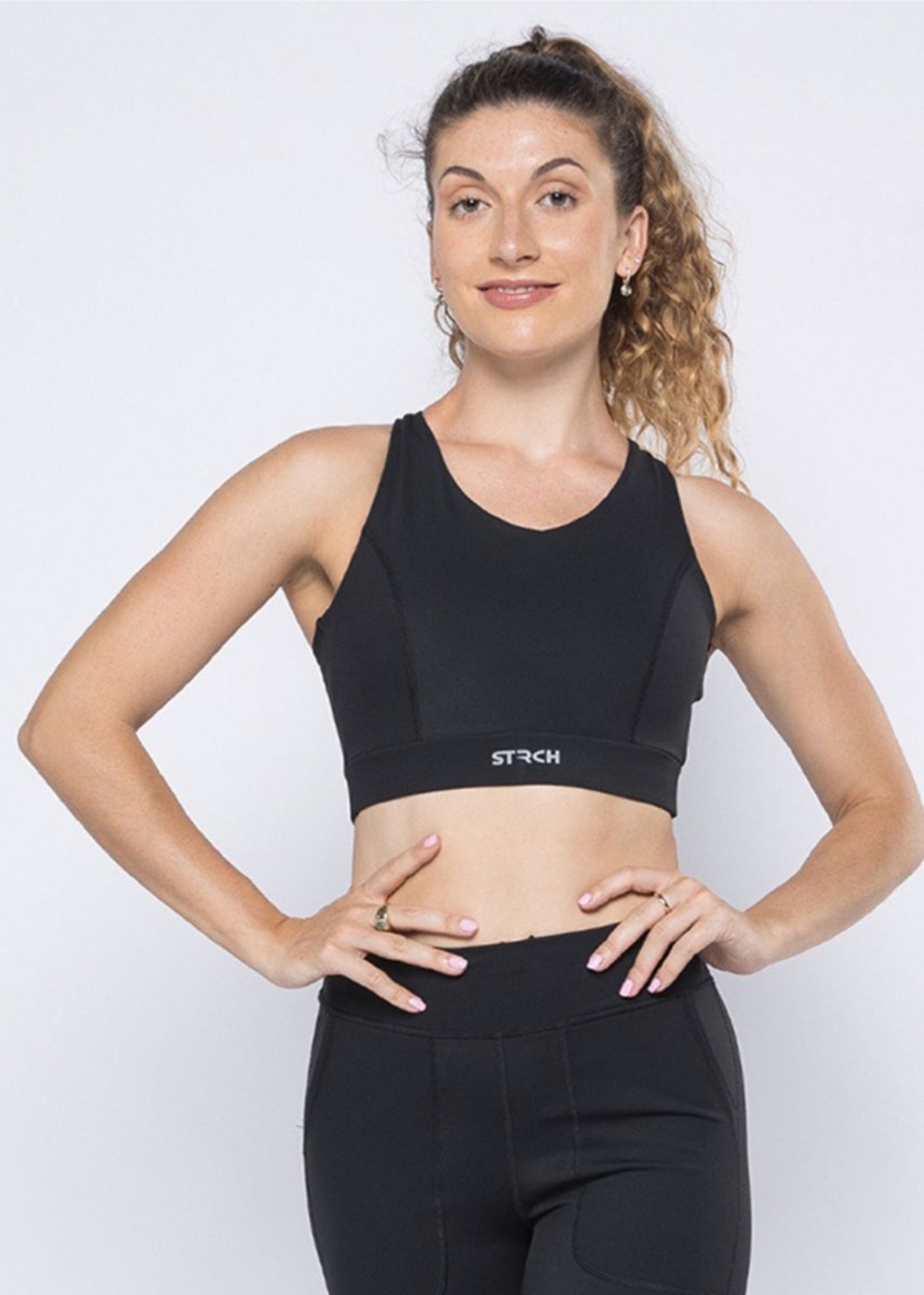 Cross Back Active Bra - Black