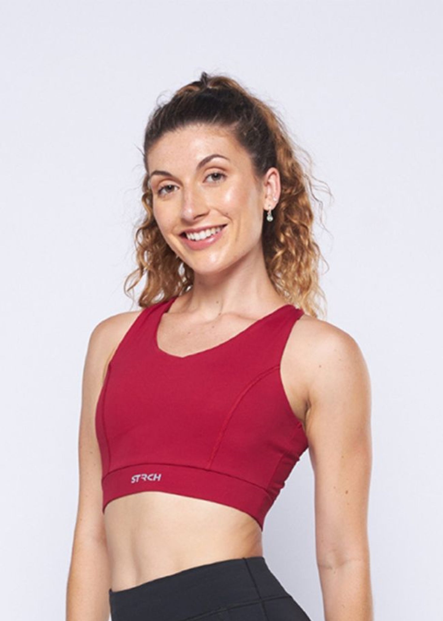 Cross Back Active Bra - Maroon