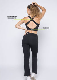 Cross Back Active Bra - Black