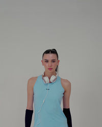 PlayCore Twisted Back Tank - Sky Blue video