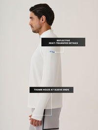 Men Long Sleeve Strch Flex Tee 
- White