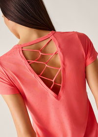 High Performance Strappy Back Tee - Georgia Peach - 6