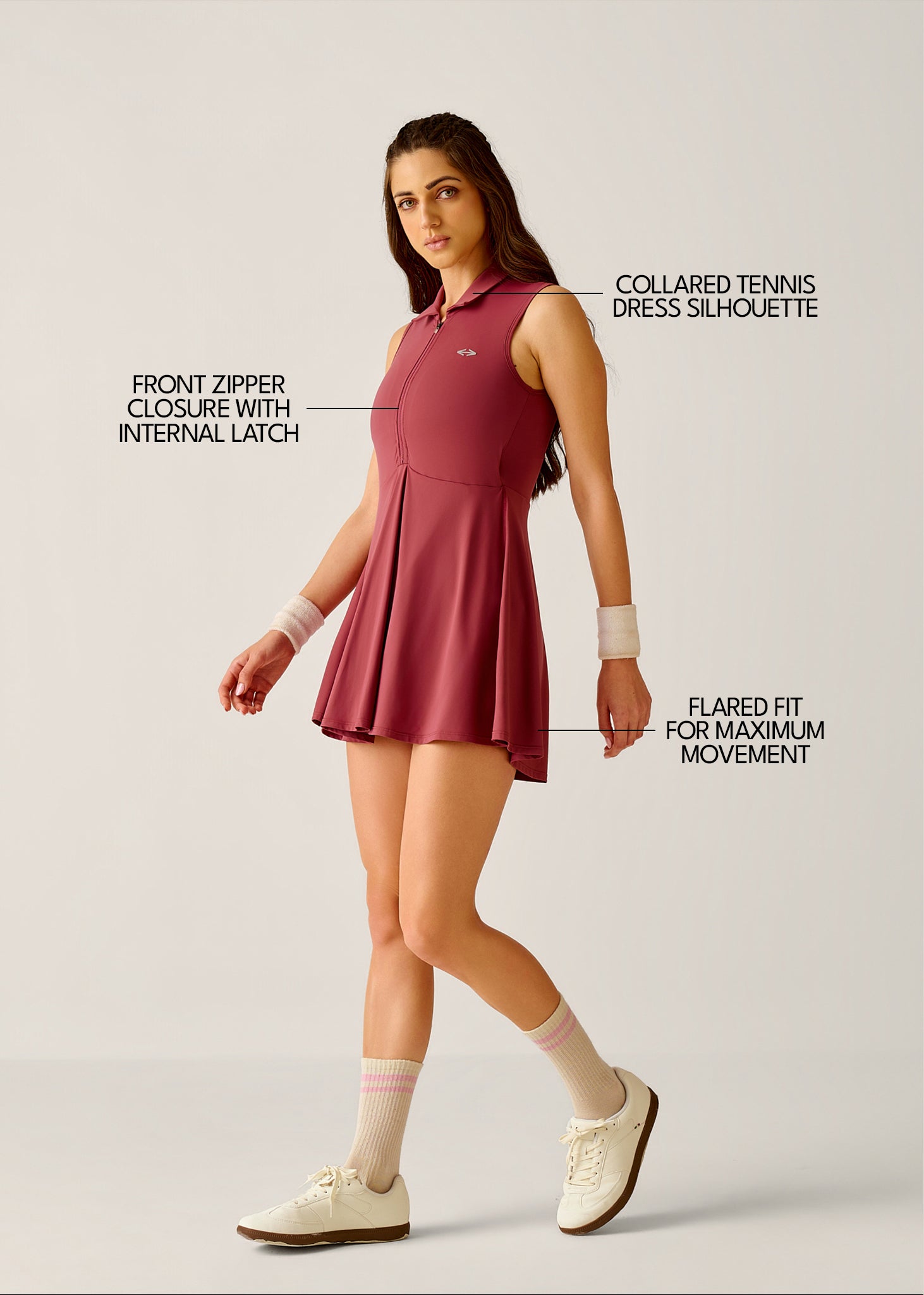 PlayCore Tennis Dress - Dusty Rose - 3