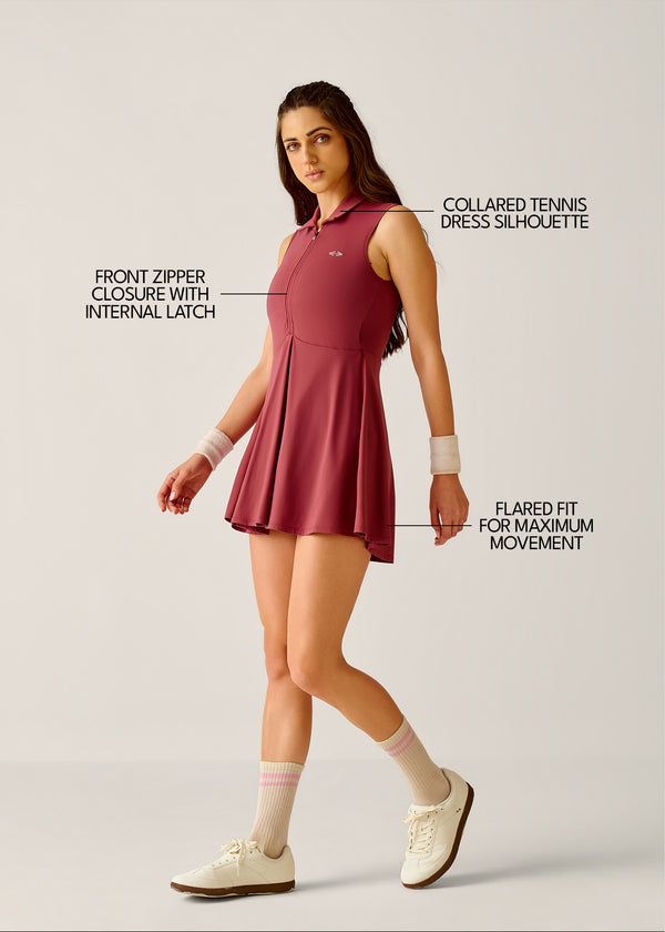 PlayCore Tennis Dress - Dusty Rose - 3