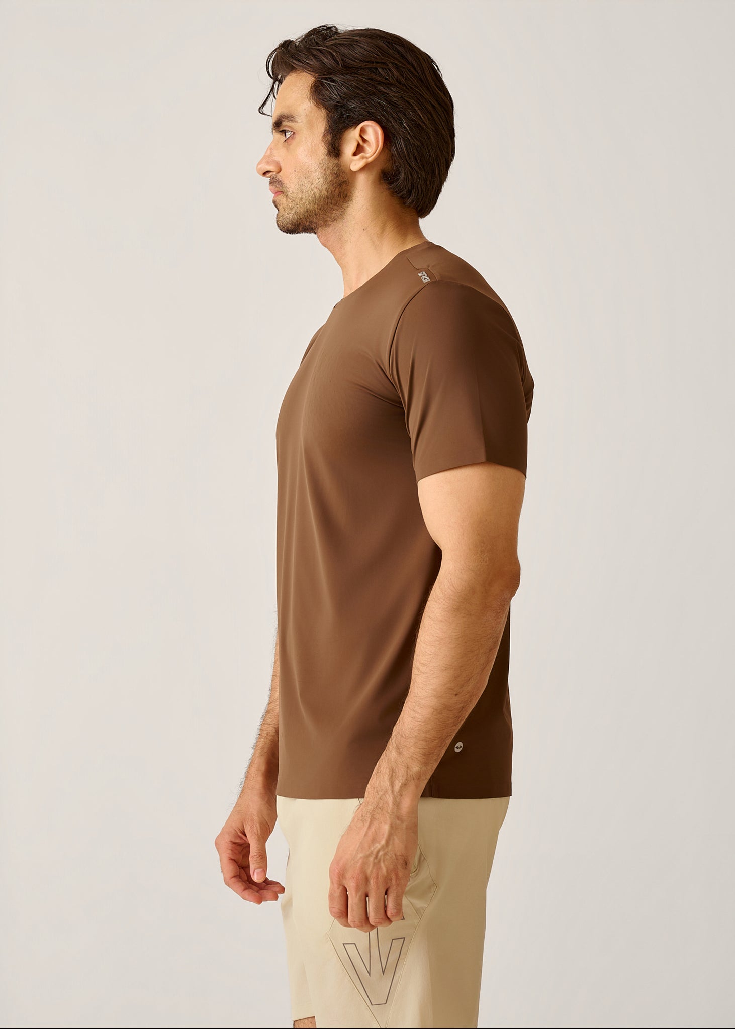 STRCHFLEX Active Core Tee Shirt - Mocha Brown - 4