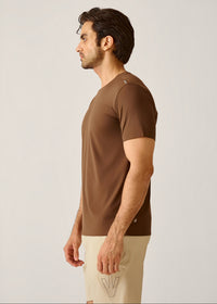 STRCHFLEX Active Core Tee Shirt - Mocha Brown - 4
