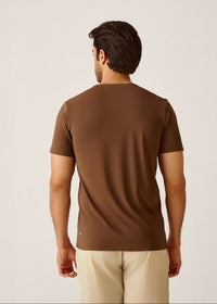 STRCHFLEX Active Core Tee Shirt - Mocha Brown - 7